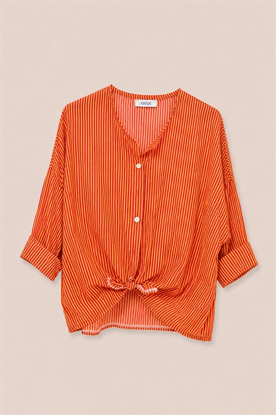 CAMICIA MUSSOLA RIGA CON NODO E STAMPA DIETRO