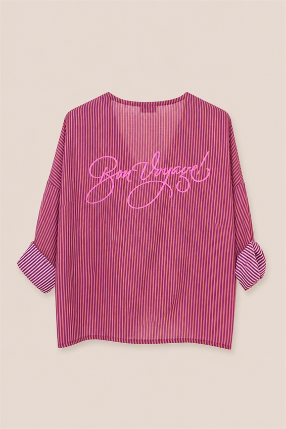 CAMICIA MUSSOLA RIGA CON NODO E STAMPA DIETRO