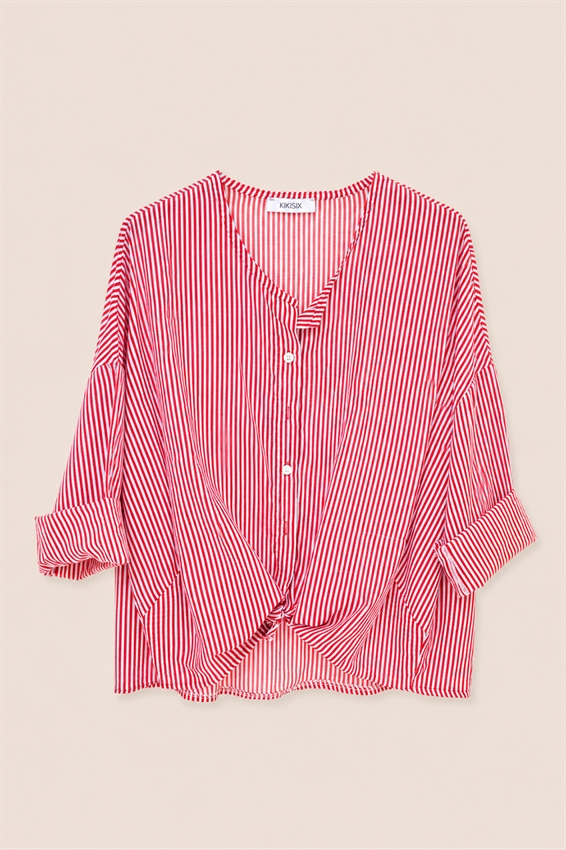 CAMICIA MUSSOLA RIGA CON NODO E STAMPA DIETRO