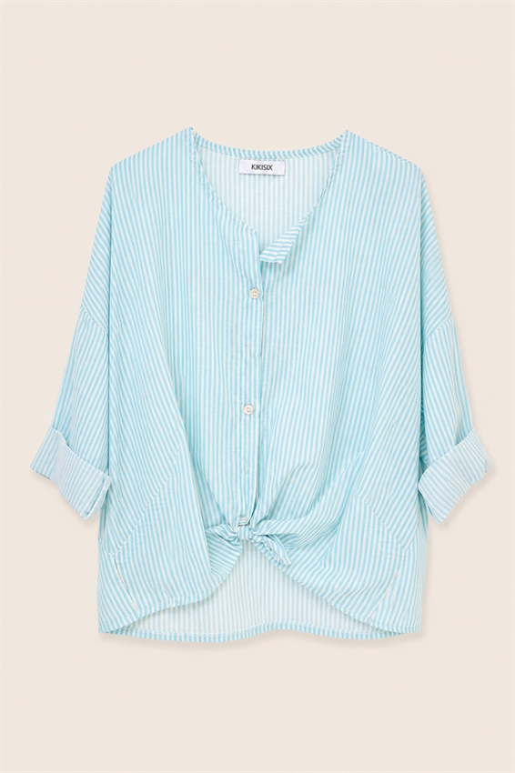 CAMICIA MUSSOLA RIGA CON NODO E STAMPA DIETRO