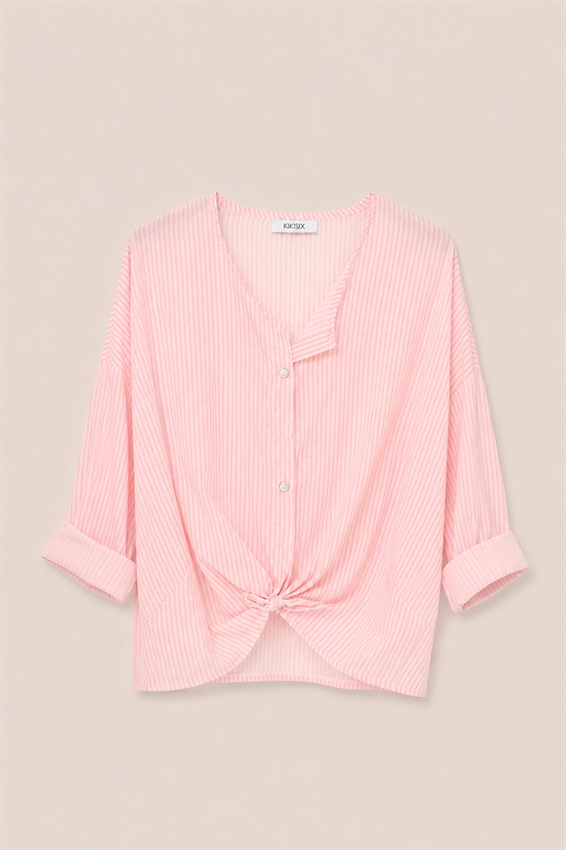 CAMICIA MUSSOLA RIGA CON NODO E STAMPA DIETRO