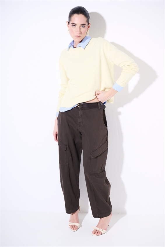 PANTA BALLOON CON TASCONI + CINTURA FORMICA