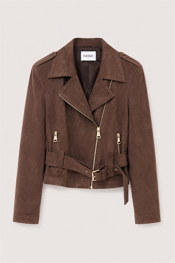 CHIODO SUEDE CON CINTURA
