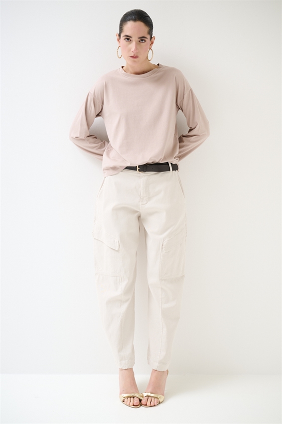 PANTA BALLOON CON TASCONI + CINTURA SOIA