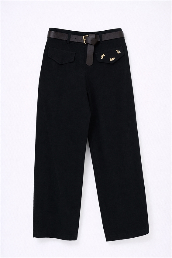 PANTA PATTINE DAVANTI CON TERMO AD. E CINTURA NERO