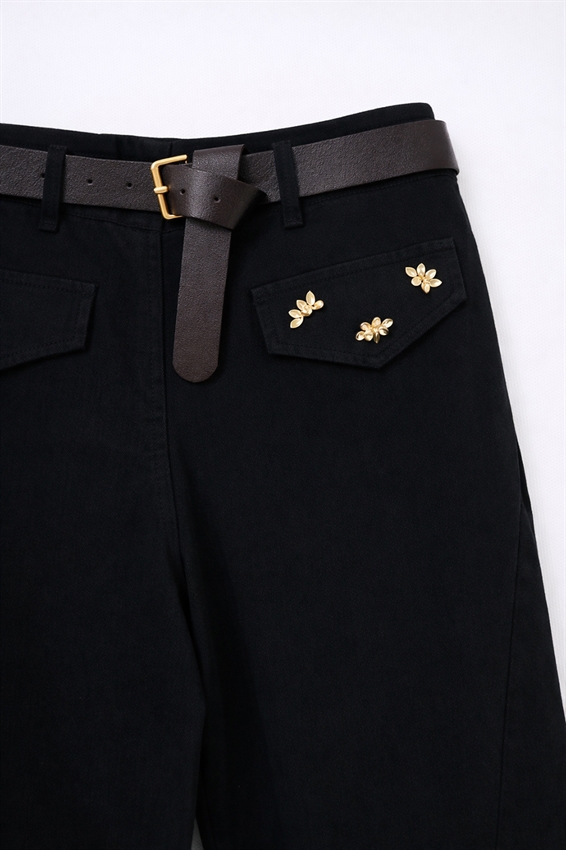 PANTA PATTINE DAVANTI CON TERMO AD. E CINTURA NERO