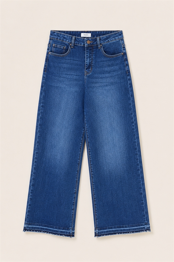 JEANS DRITTO ELASTICO TAGLIO VIVO ORLO