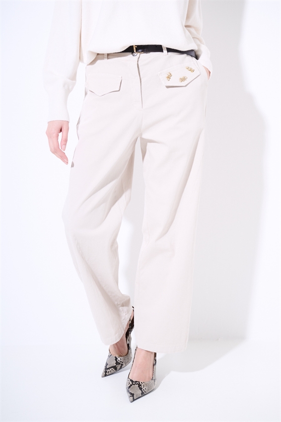 PANTA PATTINE DAVANTI CON TERMO AD. E CINTURA SOIA