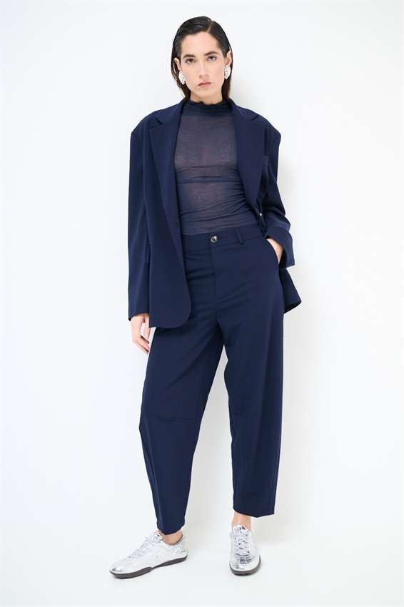 PANTALONE OVETTO CON ELASTICO RETRO BLU