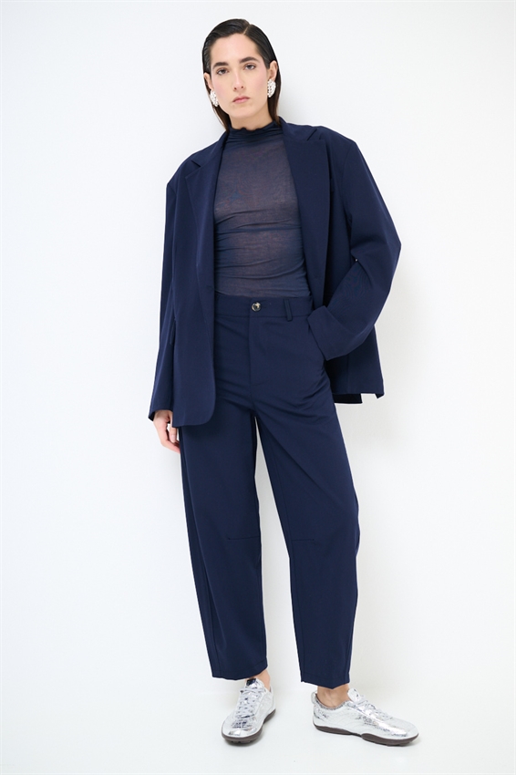 PANTALONE OVETTO CON ELASTICO RETRO BLU