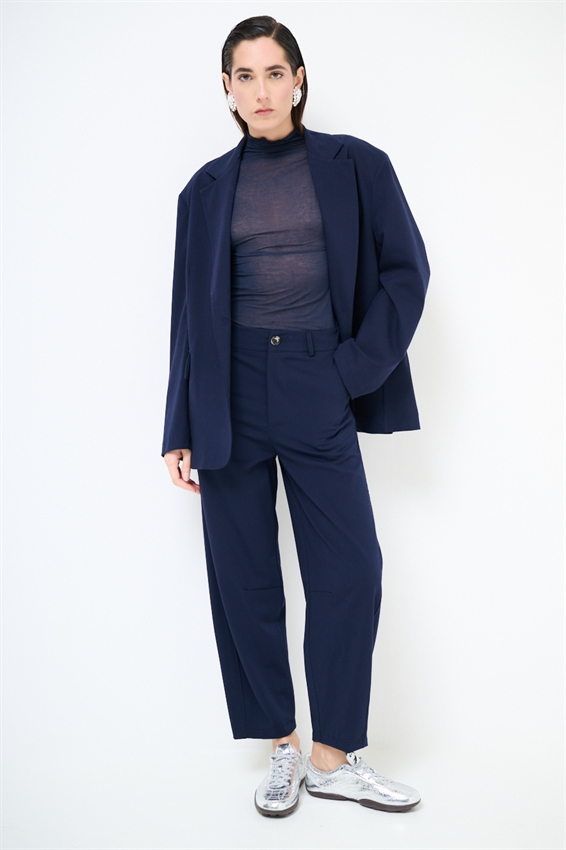 PANTALONE OVETTO CON ELASTICO RETRO BLU