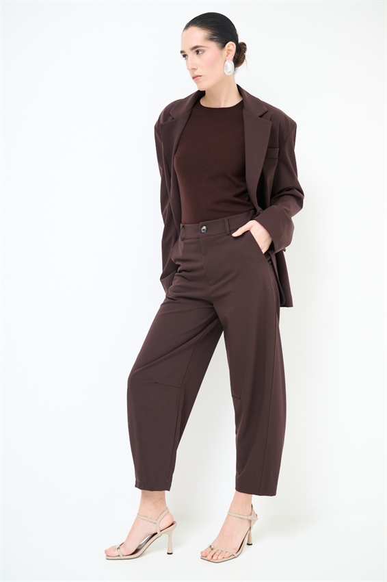 PANTALONE OVETTO CON ELASTICO RETRO MORO