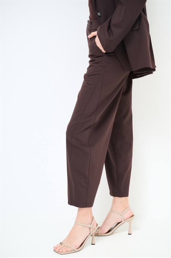 PANTALONE OVETTO CON ELASTICO RETRO MORO