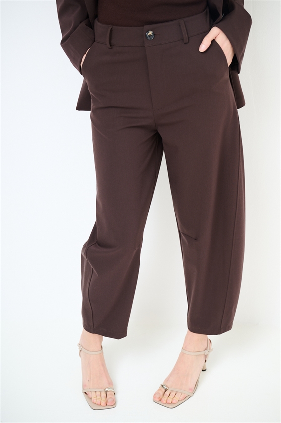 PANTALONE OVETTO CON ELASTICO RETRO MORO