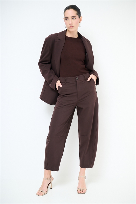 PANTALONE OVETTO CON ELASTICO RETRO MORO