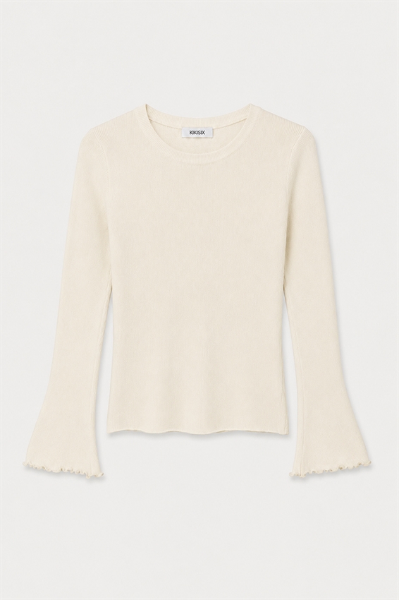 MAGLIA A COSTINE CON MANICA A CAMPANA