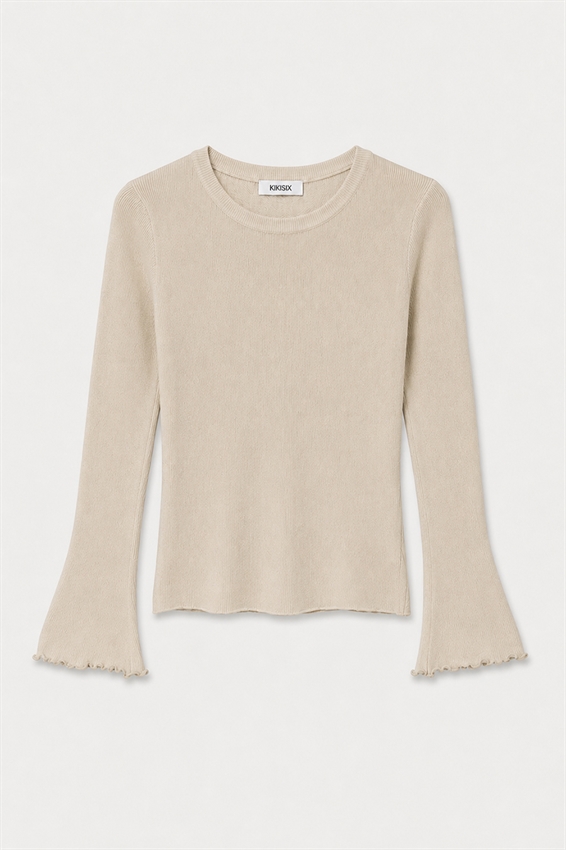 MAGLIA A COSTINE CON MANICA A CAMPANA