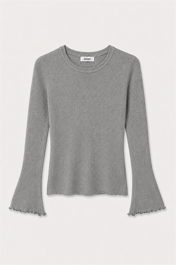 MAGLIA A COSTINE CON MANICA A CAMPANA