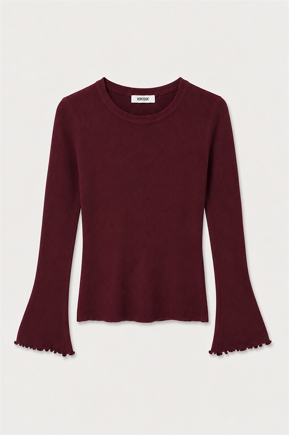 MAGLIA A COSTINE CON MANICA A CAMPANA
