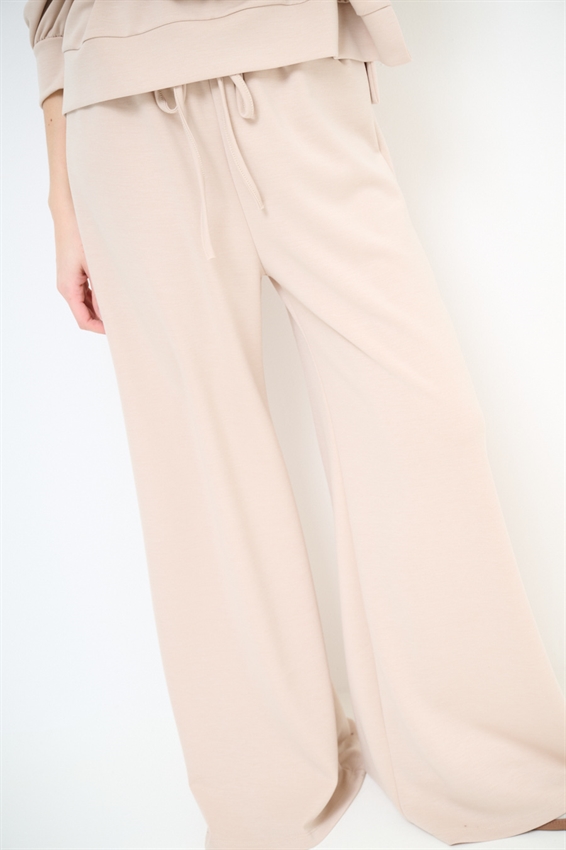 PANTAPALAZZO IN FELPA MODAL CON COULISSE BEIGE