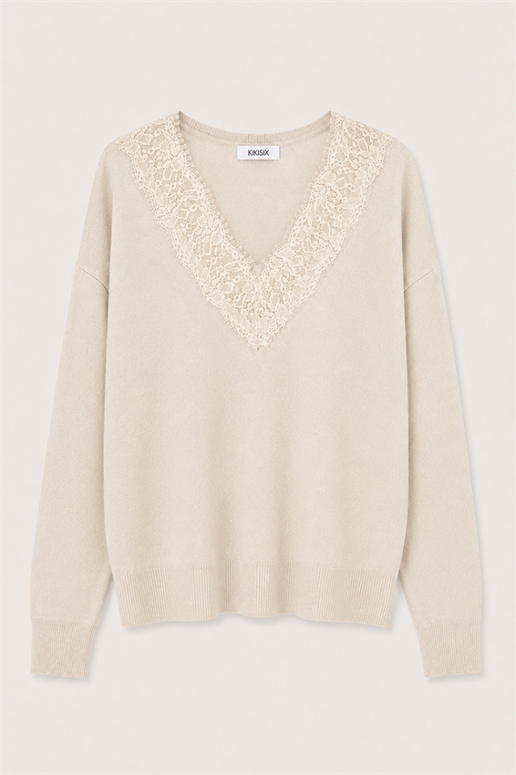 MAGLIA SCOLLO A V CON PIZZO