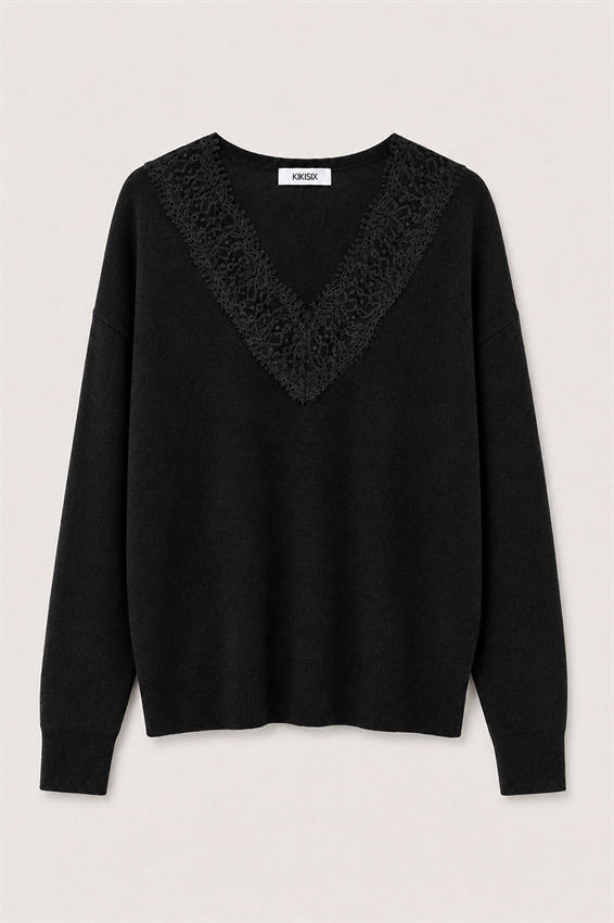 MAGLIA SCOLLO A V CON PIZZO