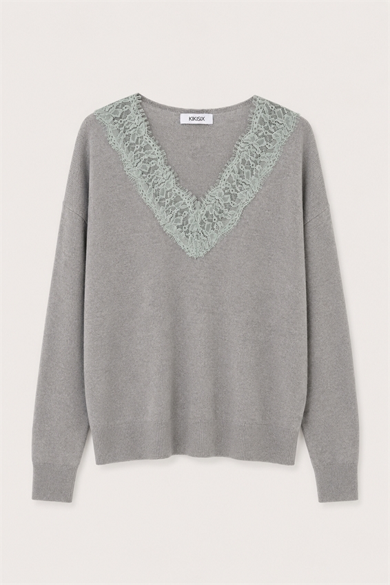 MAGLIA SCOLLO A V CON PIZZO