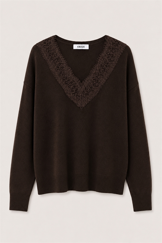 MAGLIA SCOLLO A V CON PIZZO
