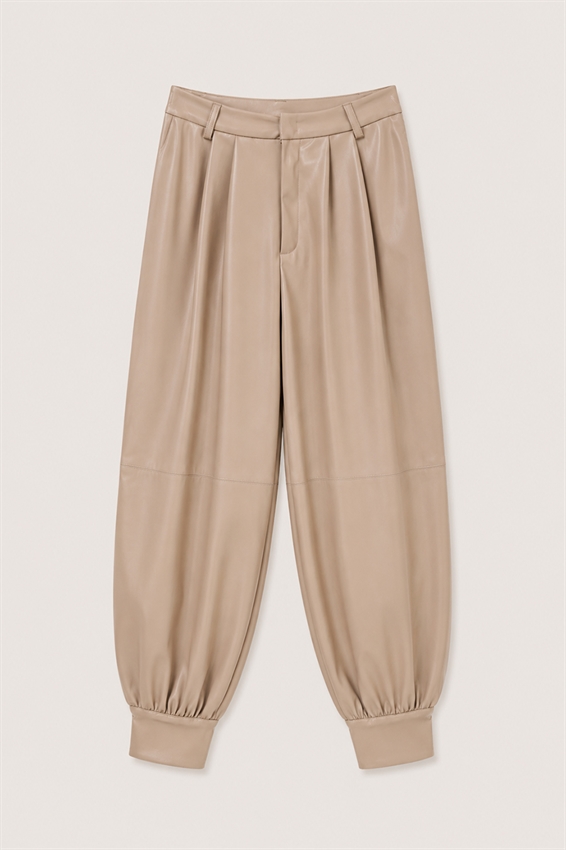 PANTALONE BALLOON ECOPELLE CON BOTT. SU FONDO