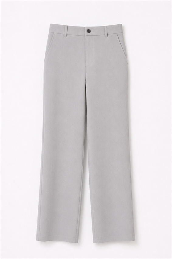 PANTALONE A GAMBA LARGA CON VITA ELASTICIZZATA SUL RETRO
