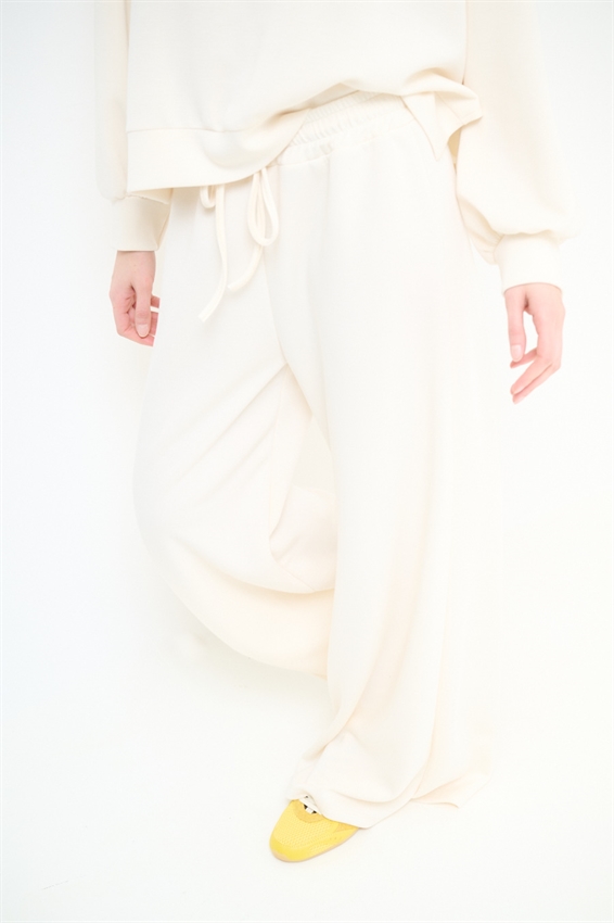 PANTAPALAZZO IN FELPA MODAL CON COULISSE BURRO