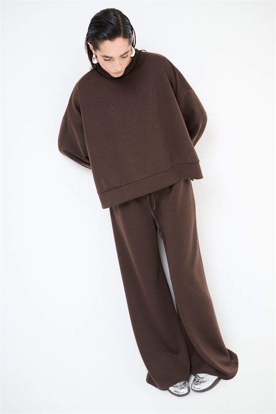 PANTAPALAZZO IN FELPA MODAL CON COULISSE MORO