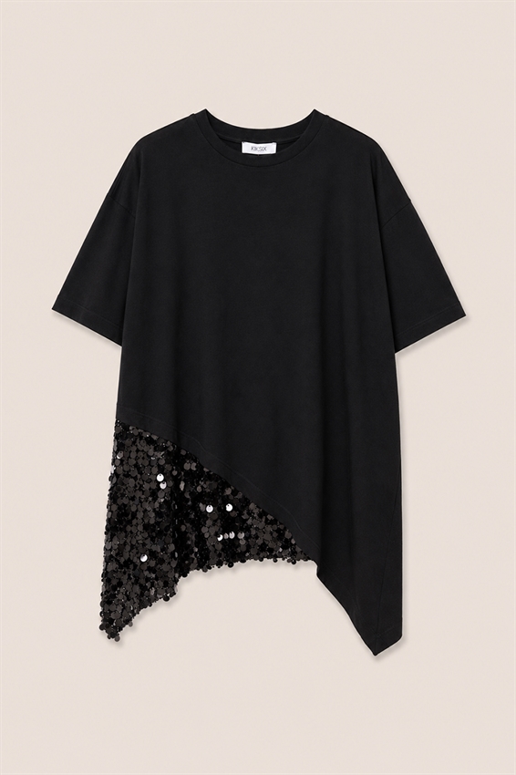T-SHIRT CON FONDO PAILLETTES
