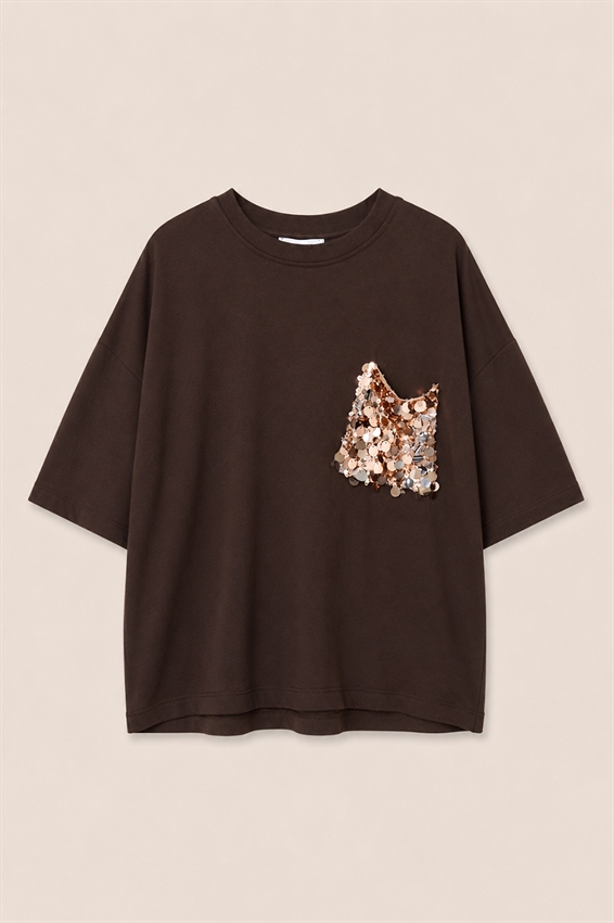 T-SHIRT CON TASCHINO PAILLETTES