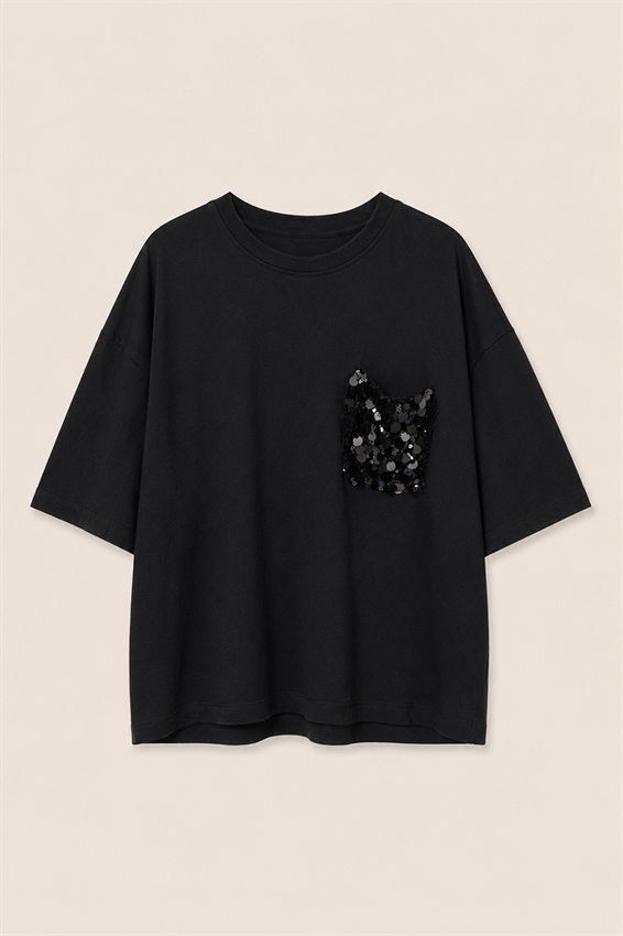 T-SHIRT CON TASCHINO PAILLETTES
