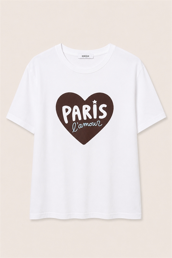 T-SHIRT CON STAMPA CUORE PARIS