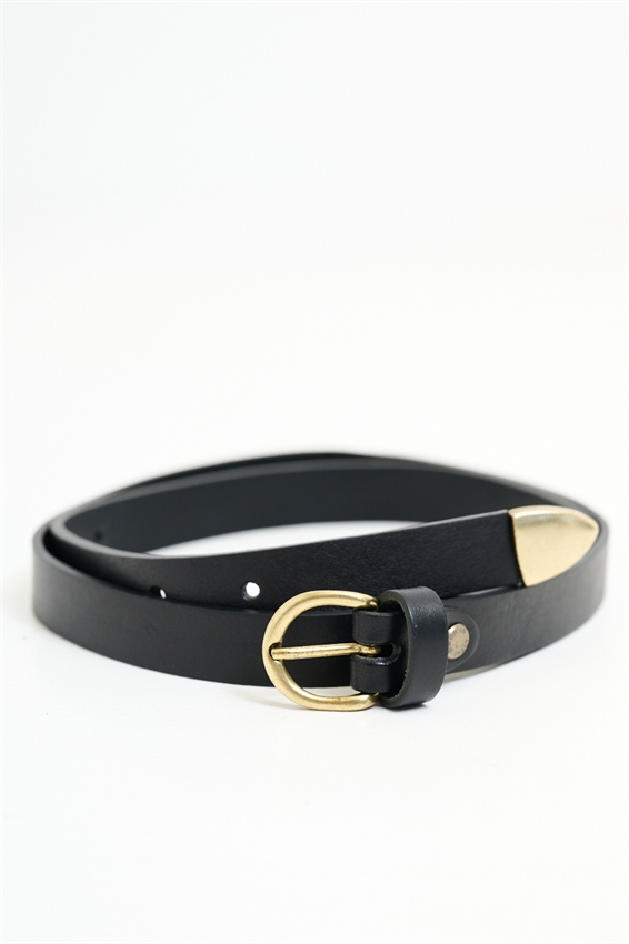 CINTURA BASIC CON FIBBIA ORO