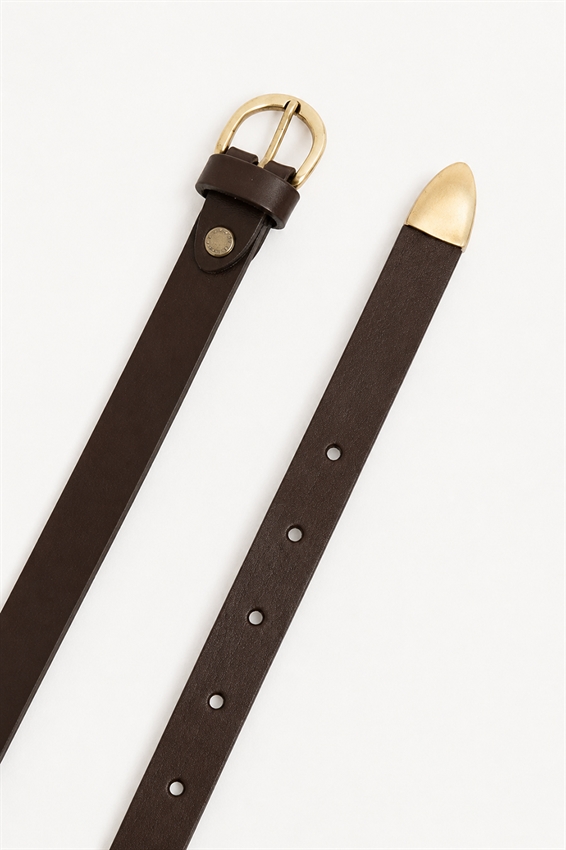 CINTURA BASIC CON FIBBIA ORO