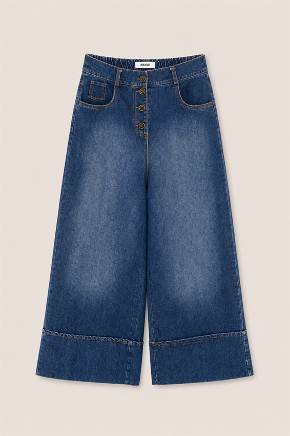 JEANS DRITTO CON RISVOLTO