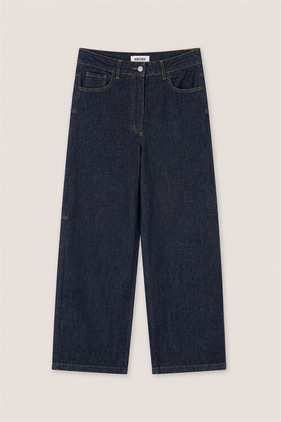 JEANS SCURO CON TASCHE APPLICATE DAV.