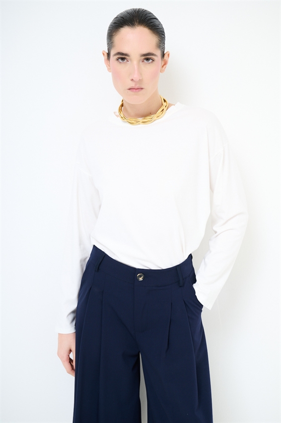 T-SHIRT COTONE MANICA LUNGA CALATA FARINA