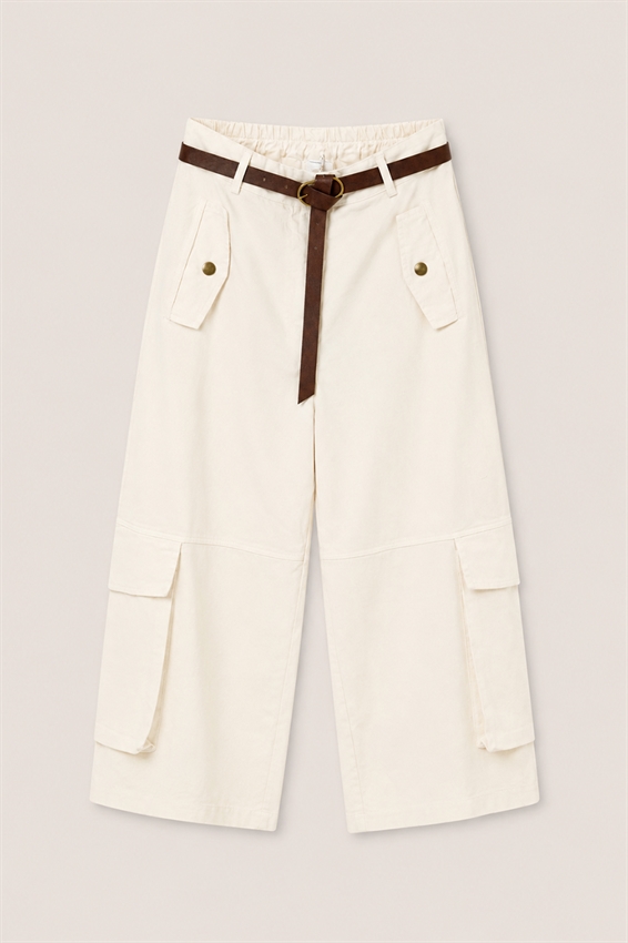 PANTALONE CARGO CROP + CINTURA
