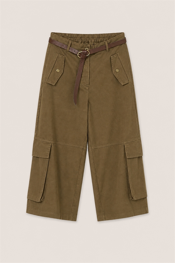 PANTALONE CARGO CROP + CINTURA