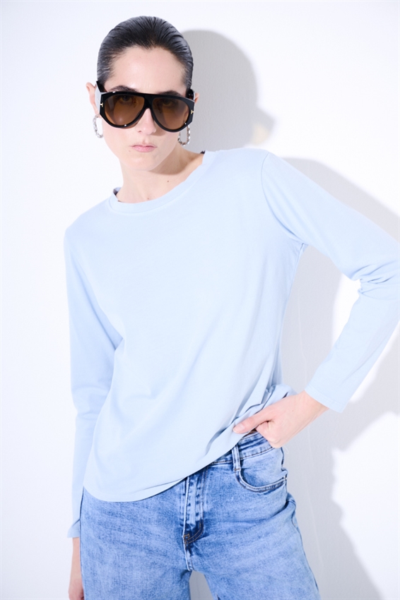 T-SHIRT COTONE REGULAR FIT BLU