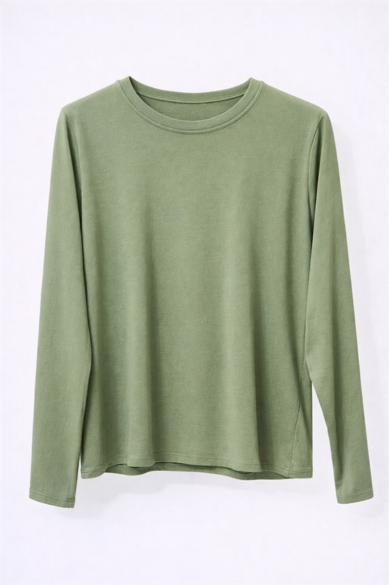 T-SHIRT COTONE REGULAR FIT VERDE MILITARE