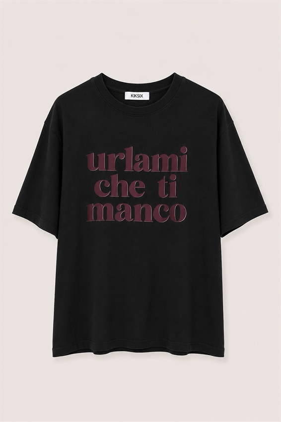 T-SHIRT CON STAMPA URLAMI CHE TI MANCO