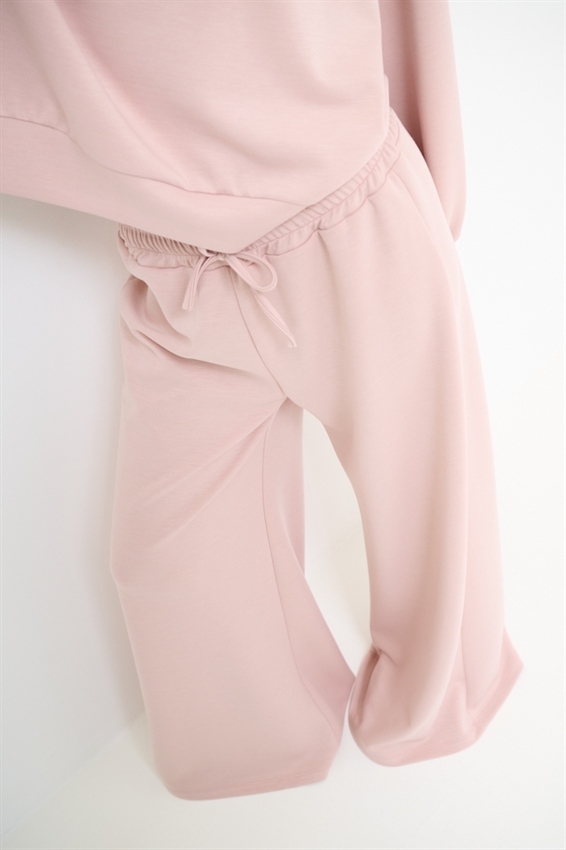 PANTAPALAZZO IN FELPA MODAL CON COULISSE ROSA