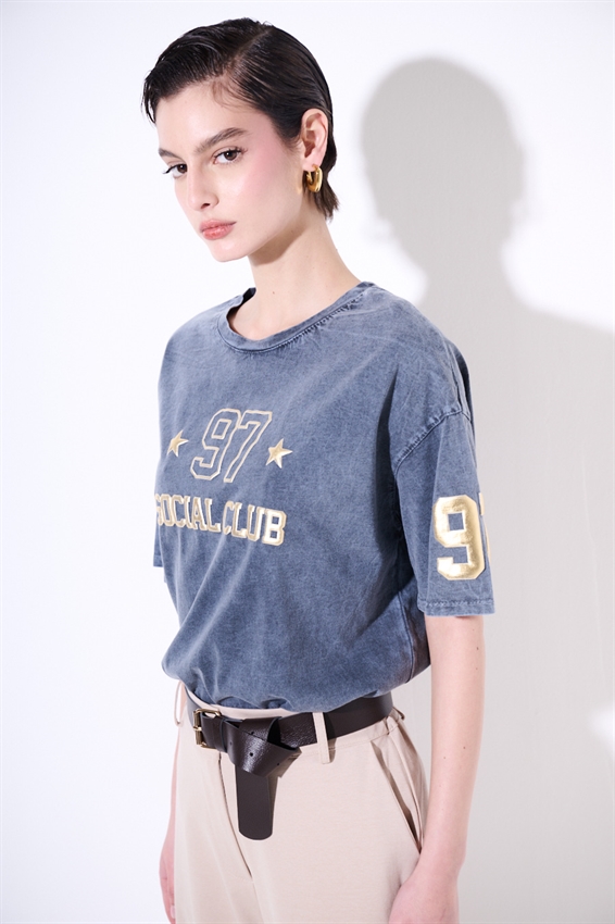 T-SHIRT STAMPA 97 SOCIAL CLUB GRIGIO