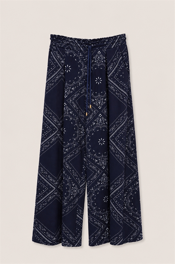 PANTALONE FELPA A BANDANA CON PINCES