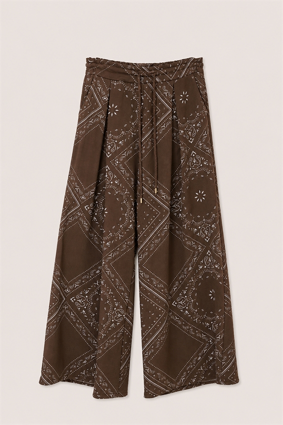PANTALONE FELPA A BANDANA CON PINCES